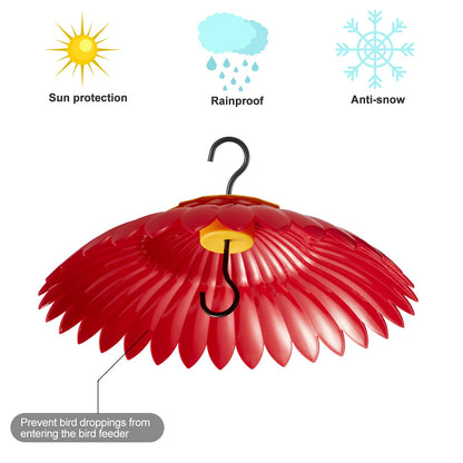 Beserie Bird Feeder Rain Cover Red Dome Baffle for Hummingbird Weather Guard Protective Feeders from Rain and Sun Built-in Moat 11inch Dceor Backyard