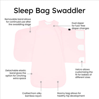 KYTE BABY Unisex Rayon Made from Bamboo Sleep Bag Swaddler for Babies, 1.0 Tog (Sakura)