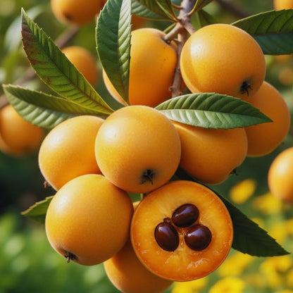 Golden Loquat Tree Plant Live, Loquat Fruit Live Plant, 1 Gallon Pot, Sweet Fruit Garden Outdoor, No Ship to CA