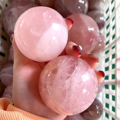 4-5CM/1.58-1.97inch Natural Pink Crystal Ball Labradorite Sphere Moonstone Stone Crafts Polished Decorative Sphere Reiking Healing Crystals Ball Stone Fengshui Home Decoration (40-50mm, Pink Crystal)