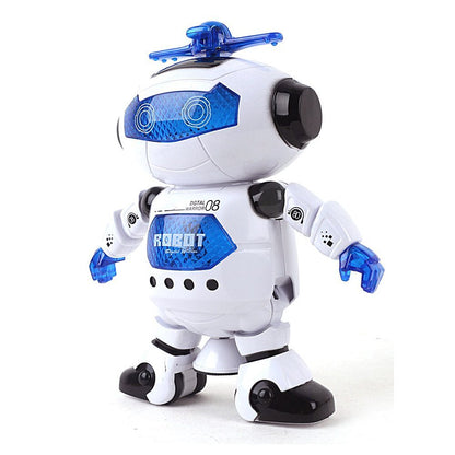 WenToyce Musical Walking Dancing Robot Toy for Kids, Flashing Lights, 360° Body Spinning, Toddlers Bosys Girls Fun Figure Toy