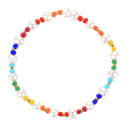 KELITCH Women Stretch Bracelets Pearl Beads Strand Bracelets Fashion Jewelry