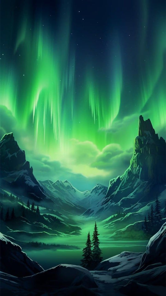 ZHUMUTO Large 5D Diamond Art Painting Kits for Adults,15.7x27.5inch Landscape Aurora Borealis A DIY Full Round Drill Diamond Dots Large Size,Big Gem Art and Crafts for Home Wall Decor Gifts