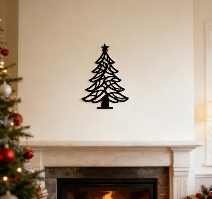 Metal Wall Art Christmas Tree: Black Metal Wall Tree, Minimalist Rustic Tree Decor for Living Room Bedroom Bathroom Dining Room Outside | Housewarming Gifts, Modern Farmhouse Decor Deals, Year Round