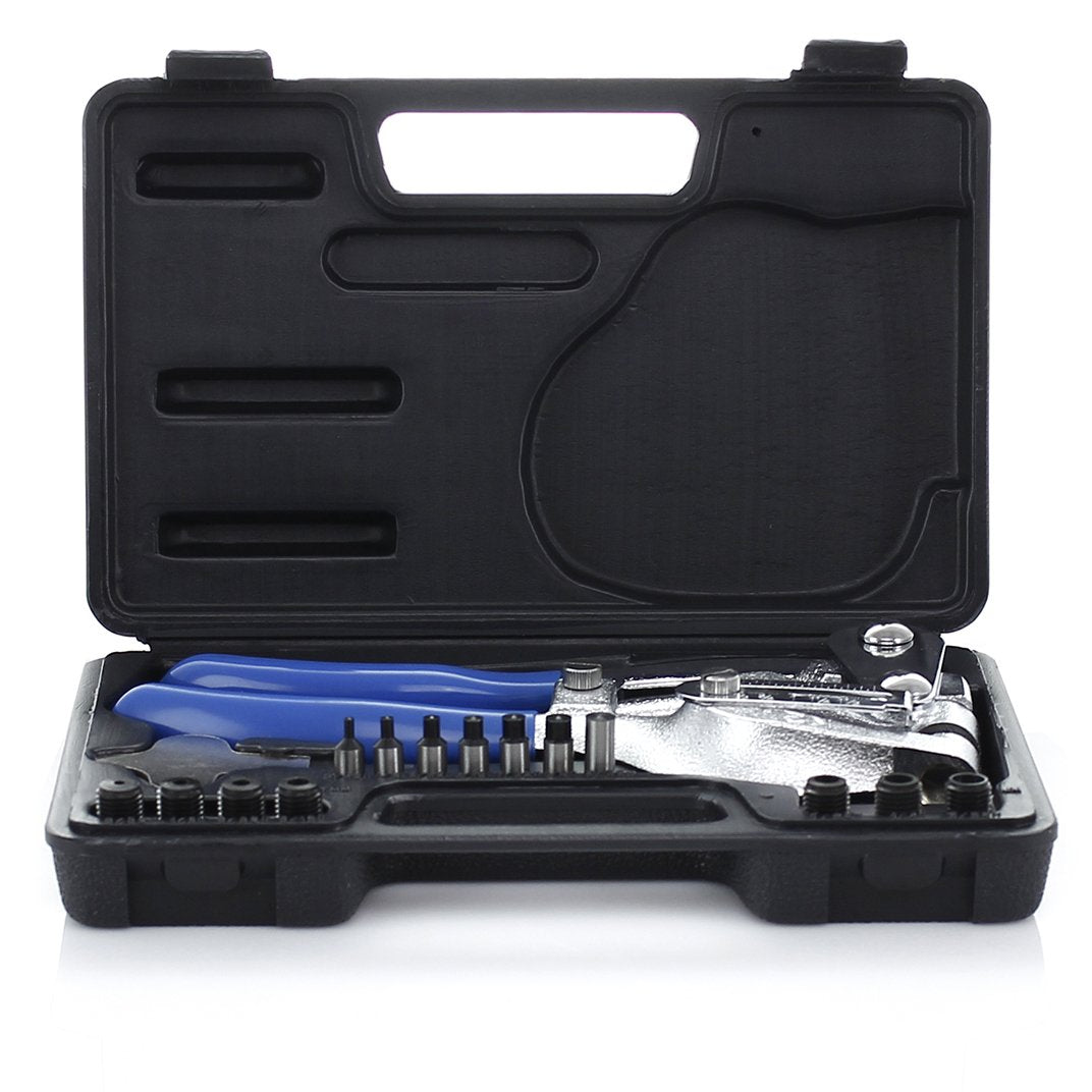Capri Tools CP21050 21050 Metal Hole Punch Set With Puncher 16 Piece, Black