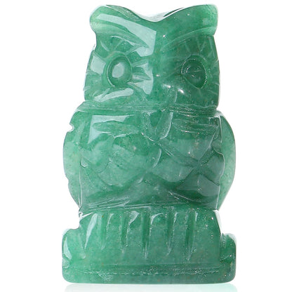 YATOJUZI 2" Owl Decors Natural Crystals Stones Cute Decor Polished Hand-Carved Sculpture Statue Figurines Gemstone Home Office Desk Decoration Reiki Energy Gifts