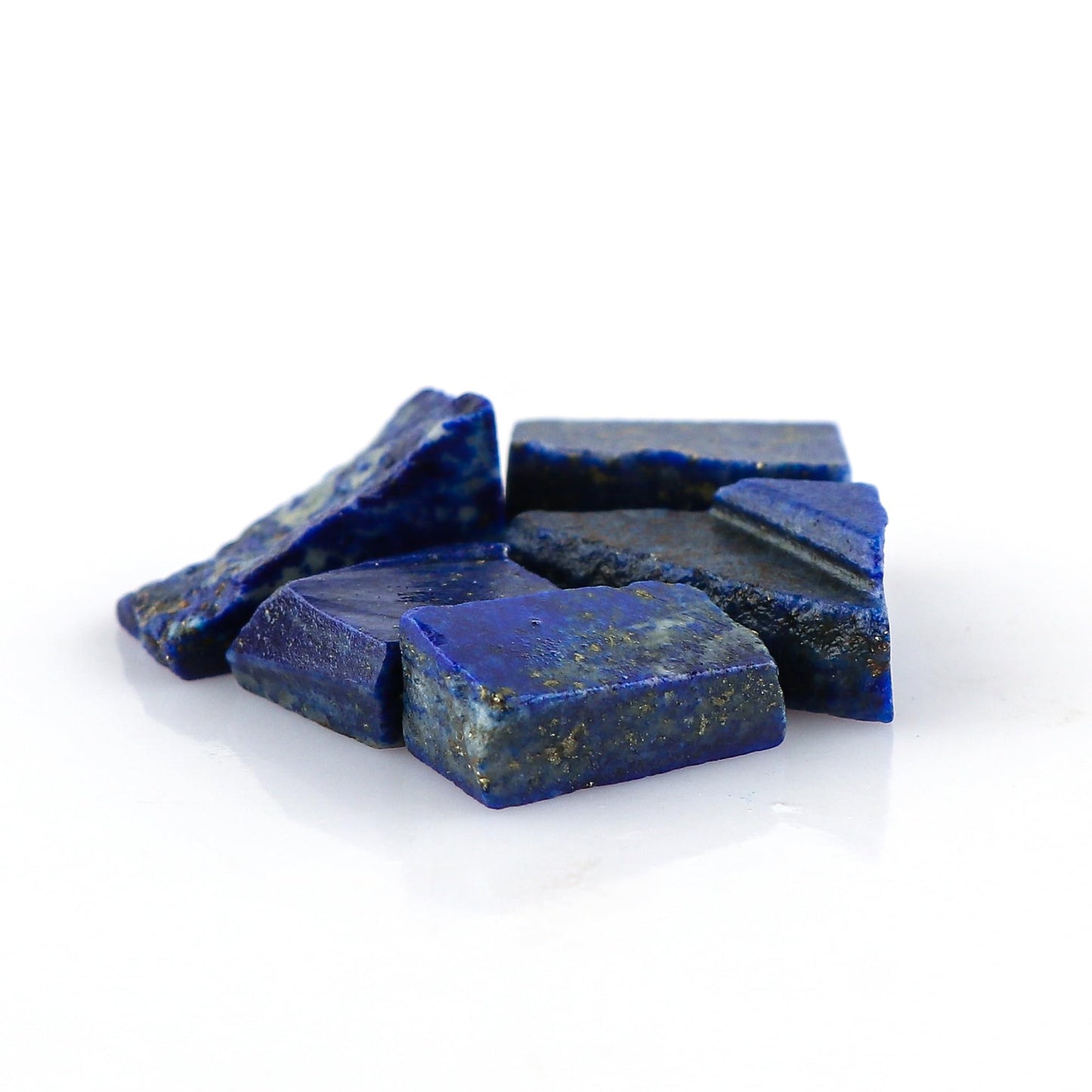 CRYSTALINES 5pcs Wholesale Natural Raw Lapis Lazuli Gemstone, Untreated Rough Stone, Bulk Loose Supplies, DIY Crafts, Jewelry Making, Chakra Healing Crystals, Birthstone Gem Collection, AAA Grade