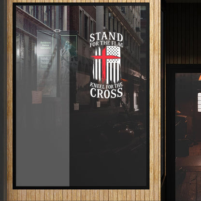Premium Stand for The Flag Kneel for The Cross Vinyl Decal – Weatherproof Durable Sticker for Car, Truck, Laptop, Toolbox, Window, Tumbler – Patriotic Christian Design (12x9 inches)