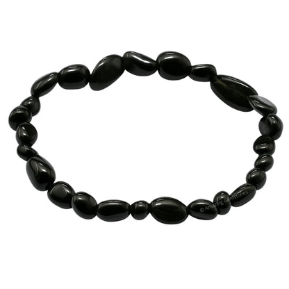 Amazing Gemstone Black Obsidian Bracelet for Women Men's Gifts - Chakra Protection Mens Bracelet - Black Obsidian Crystal Tumbled Stone Bracelet Gemstone Beaded Pulseras Para Hombres Mujer Christmas