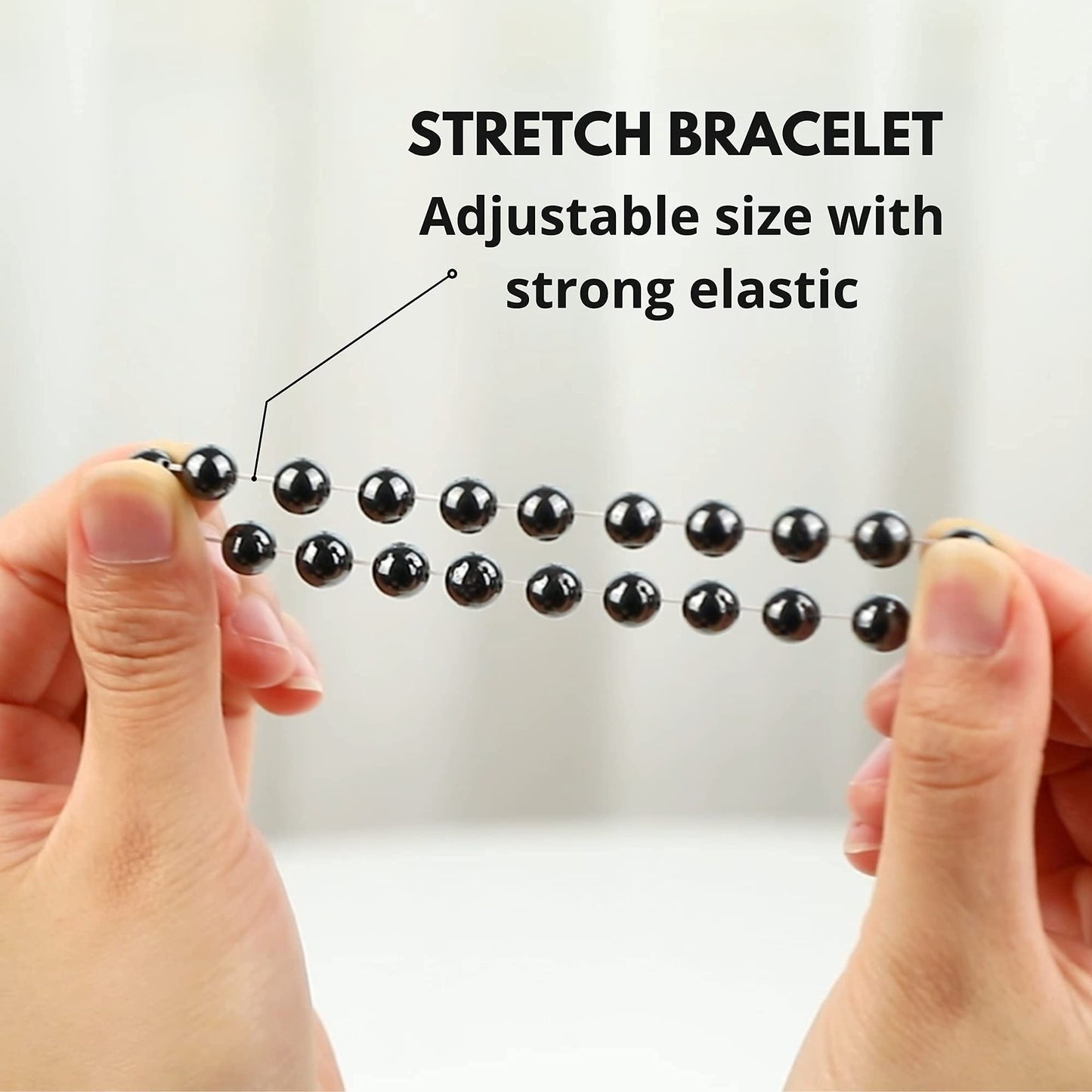 Hematite Bracelet for Women | Natural Real Hematite Stone 8mm Beaded Bracelet | Grounding Crystal Jewelry Gift for Her - Elastic Adjustable Size