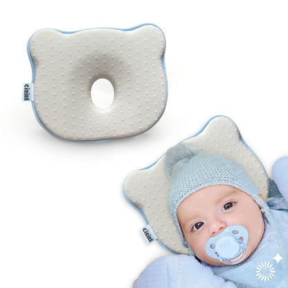 CIRIRE Memory Foam Baby Cushion, Soft Cozy Machine-Washable, Head and Neck Support Breathable Anti-Slip Design for Infants for Small Boys and Girls Tummy Time(Beige)