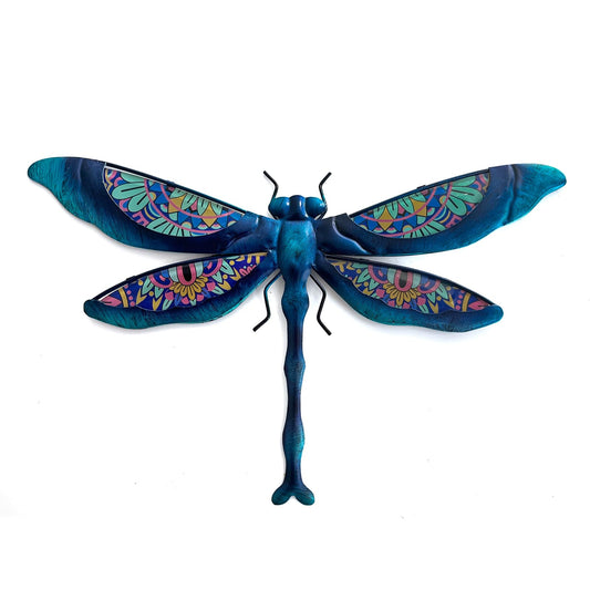 LIFFY Metal Dragonfly Wall Decor Handmade - Outdoor Metal Wall Art Decor for Patio Garden Fence Living Room, Bedroom, Dragonfly Gifts
