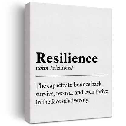 Inspirational Wall Art Decor Motivational Poster Framed Painting Print Resilience Definition Canvas Artwork for Home Office Decor 12 X 15 Inch