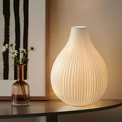 RONDURE 11.0" Modern Ceramic Table Lamp, Fully Dimmable Modern Bedside Lamps for Bedroom, Living Room and Nightstand, White Translucent Ceramic Shade, Warm Ambient Lighting, Corded, Bulb Included