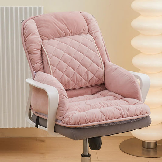 COGINQUS Comfy Office Chair Cushion for Desk Chair,Soft Lumbar and Back Support Computer Desk Cushion,Gaming Chair Pad for Dorm Car Room Seat (Light Pink)
