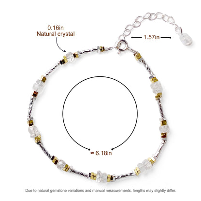 TAGREVO Natural Moonstone Crystal Faceted Flat Round Bead Bracelet, Gold & Silver Spacer Jewelry for Women, Handmade Sparkling Gemstone Gift for Office & Daily Wear