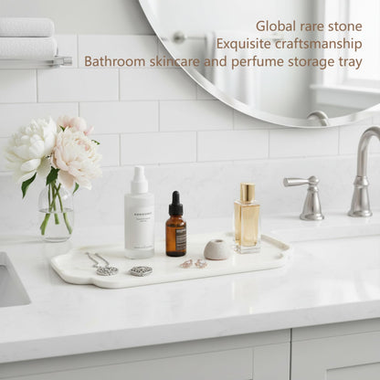 Marmor Marble Perfume Tray Bathroom Tray for Decorative,Candles,Jewelry Stone Vanity Tray,Kitchen Counter Decor and Home Decorative Tray(Calacatta Marble) Jewelry Tray Unique Festival Gifts