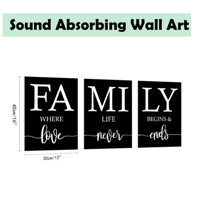 Family Where Life Begins And Love Never Ends Wall Art:3 Piece Love Quotes Wall Decor Above Bed,Modern Minimalist Family Signs Country Farmhouse Decor for Living Room Bedroom 12"x16"