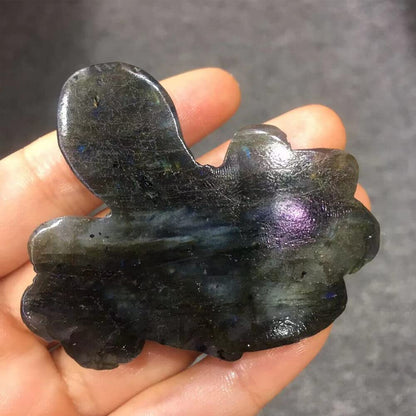 TEAMWILL Natural Labradorite Hand Carved Octopus Quartz crystal Reiki Healing Gift 1PC