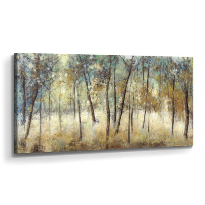 Tree Wall Art Canvas Painting: Forest Hand Painted Picture Abstract Nature Landscape Artwork Decor Modern Large Textured Print for Dining Room Bedroom Home Office