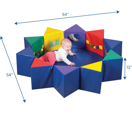 Children's Factory Multi-Activity Pentagon Set, CF332-392, Baby & Toddler Foam Floor Play Yard, Infant Sensory Mat for Playroom, Daycare or Preschool