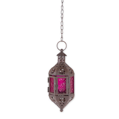 Zings & Thingz 57070470 Cutout Moroccan Hanging Lantern, Black
