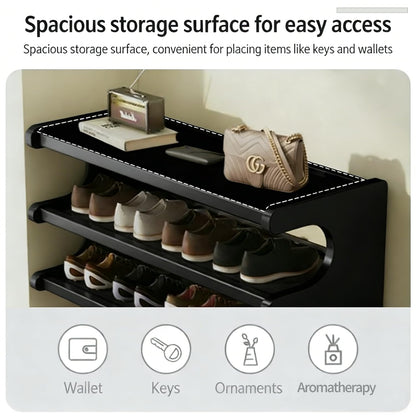 39" Bamboo Shoe Rack - Vertical Shoe Organizer Rack for Small Space, Narrow Shoe Tower for Closet, Entryway, Corner, Tall Shoe Shelf with Removable Shelves, Flexible Storage Shelf for Saving Space