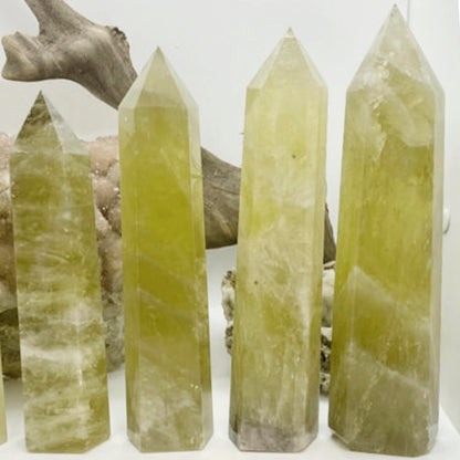 2pcs Natural Citrine Crystal Point Wand 5.8-6.2 inch Raw Stone Hand-Polished Crystal Pillar Chakra Balancing Spiritual Healing & Meditation(Citrine / 5.8-6.2 inch 2pcs)