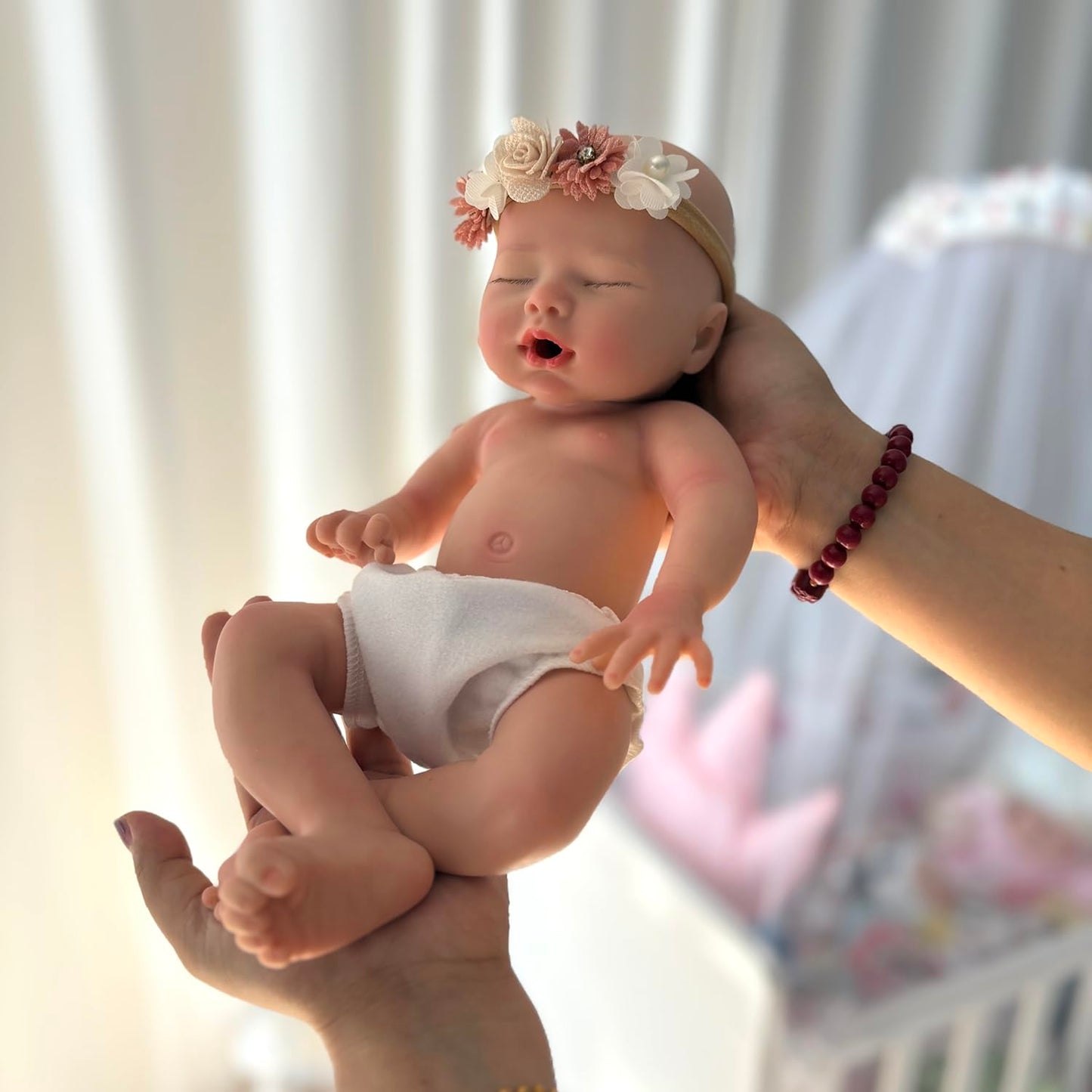 AMZBB 13 Inch Silicone Baby Doll Girl – Drink & Wet Reborn Baby Doll Silicone Full Body with Clothes & Feeding Set