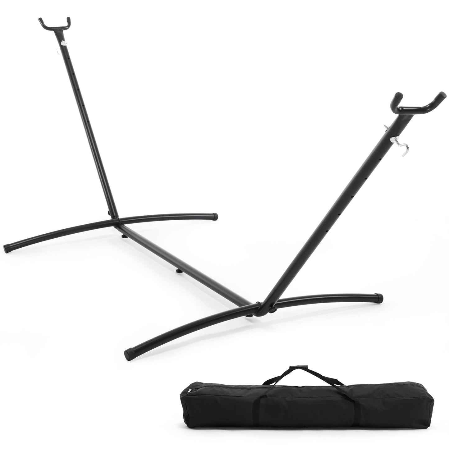 DUMOS Hammock Stand Only, Heavy Duty Hammock Stands for Double 2 Person, Portable Steel Stand for Outside Garden Backyard Patio Pool Beach with Carrying Case