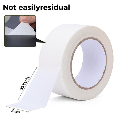 HALFOPM Masking Tape 2 Inch Wide, 10 Rolls Bulk Pack (550 Yards Total) - White Painter Tape for Sharp Paint Lines, Art & General Use