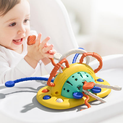 VoMii High Chair Toys with Suction Cup, Montessori Sensory Toys for 1 Year Old Fine Motor Skills,Food Grade Silicone Activity Gift for Baby Infant Toddlers