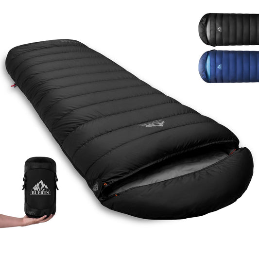 BUERTS Down Sleeping Bag for Adults. 680FP Ultralight Portable, Backpacking Sleeping Bag for Hiking, Camping, Mountaineering, expeditions and Backpacking. with Compression Sack