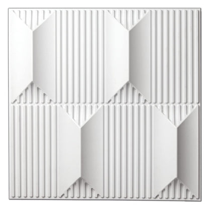 Art3dwallpanels PVC 3D Wall Panel for Interior Wall Décor, 19.7" x 19.7" Wall Decor PVC 3D Wall Panels, 3D Textured Wall Panels, Pack of 12 Tiles, White