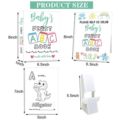 Baby's First ABC Book Baby Shower Activity Keepsake Game, ABC Coloring Baby Shower Guest Book Alternative, Baby's First Alphabet Coloring Book, Alphabet A to Z Coloring Pages
