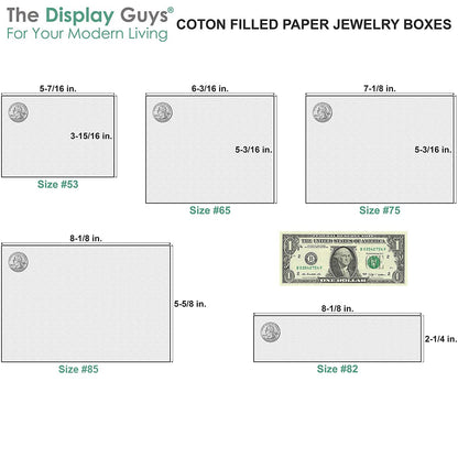 TheDisplayGuys - 25-Pack #11 Cotton Filled Cardboard Paper Jewelry Boxes Gift Case - Pearl Teal (2.1" x 1.8" x 0.8") - for Shipping or Storage