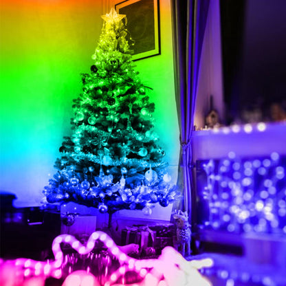 RUISHINE Battery Operated LED Strip Lights 32.8ft, Battery Powered Led Strip Lights for Bedroom Color Changing APP Remote, USB Led Lights for TV, Room, Kitchen, Party