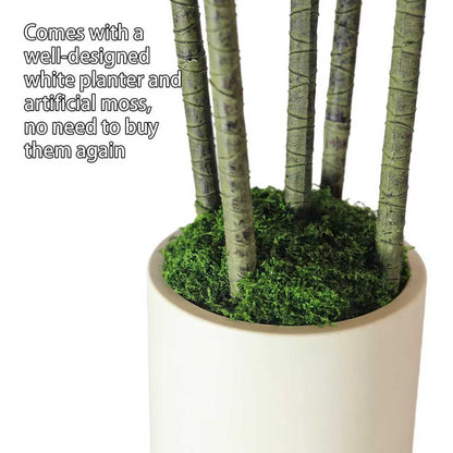 5FT Artificial Dracaena Tree Red: Compact Faux Plant for Apartments, Realistic Greenery in White Planter, Easy-Clean Silk Tree for Small Space, Balcony, Office Gaoqisi