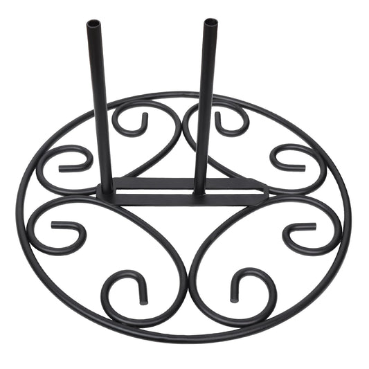 ESTTOP Garden Flag Stand Base, Free Standing Decorative Metal Scroll Flag Stand, 11 Inches Wide x 6 Inches High 1.4 lbs Solid Steel, Suit for Yard, Patio,Lawn, Deck, Sidewalk, Tailgate, Porch