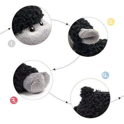 FRANKIEZHOU Sheep Stuffed Animal Lamb Plush Decorations 3Pcs (Sitting, Standing, Kneeling) Black Sheep Toys Gift for Kids Little Girl/Boy