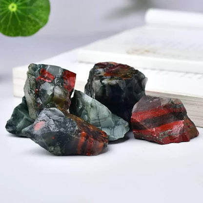 1LB Natural African Bloodstone Raw Healing Crystals, Energy Stones for Meditation, Reiki, Chakra Balancing, Home Décor and Spiritual Gifts (10-30mm)