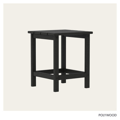 POLYWOOD Long Island 18" Side Table, Black