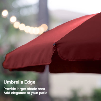 AMMSUN Patio Umbrella, 6.5 ft Outdoor Table Umbrella with Tilt Steel Pole, UPF50+ Protection, Great for Outdoor Garden Backyard, Maroon