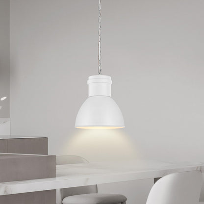 BoostArea White Pendant Lights Kitchen Island, 10.6" Large Metal Shade and 70.9'' Adjustable Height, Modern Pendant Lighting Fixtures,Farmhouse Hanging Pendant Light for Kitchen Island/Bar,No E26 Bulb