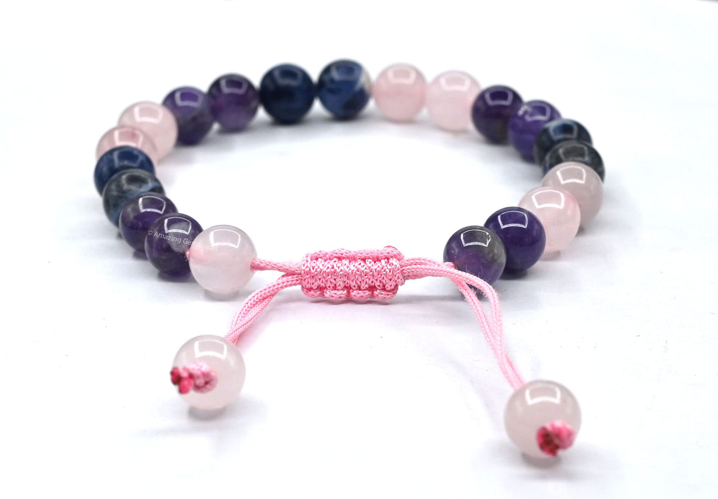 Amazing Gemstone Bracelet for Anxiety and Stress Manifestation - Rose Quartz Sodalite Amethyst Bracelet Set for Men Women Healing Calming Anxiety Stress Relief Gifts Pulseras Para Hombres Mujer