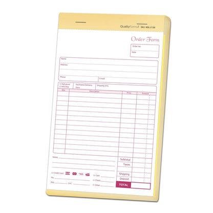 NextDayLabels - NCR Carbonless Order Forms, Bound Wraparound Cover, 50 Sets per Book. (5-1/2 x 8-1/2" - 2 Part)