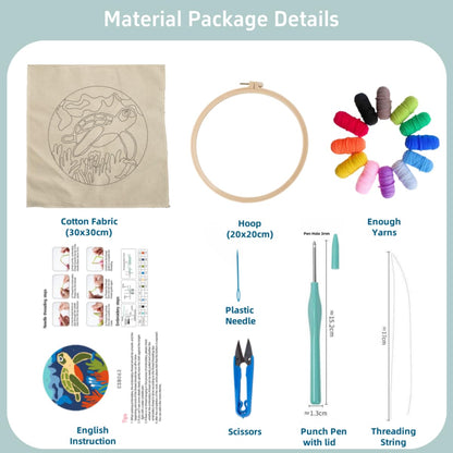 Punch Needle Kits Yorkshire Terrier Dog and Butterfly Embroidery Starter Set with Hoop Easy for Beginners DIY Stress Relief Handmade Craft Hobby and Home Decor 20x20cm-2