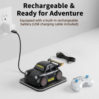 PanniOhye 3-in-1 Smart RC Car with Follow & Escape Modes, 360° Stunt Drift, Voice/Light Effects, and Pet Play Mode, 4WD Remote Control Car Toy for Kids and Cat Dogs (White)