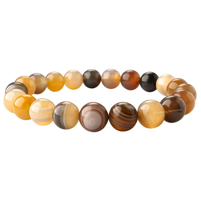 Amazing Gemstone Crystal Bracelet for Women Men's Gifts - Protection Healing Crystal Bracelet - 8mm Gemstone Beaded Stretchable Bracelet Pulseras Para Hombres Mujer Stocking Stuffers Mothers Day Gift (Botswana Agate)