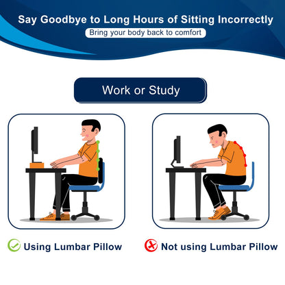 QUTOOL Lumbar Support Pillow for Office Chair, Memory Foam Low Back Support,Back Pain Relief, Ergonomic Back Cushion for Desk Chair,Gaming Chair,Adjustable Strap and Washable Cover